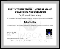 IMGCA Membership Certificate