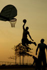 Basketball at dusk